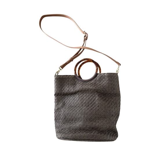 Banana Republic Woven Ring Handle Tote | Summer Straw Bag One Size - Picture 7 of 9